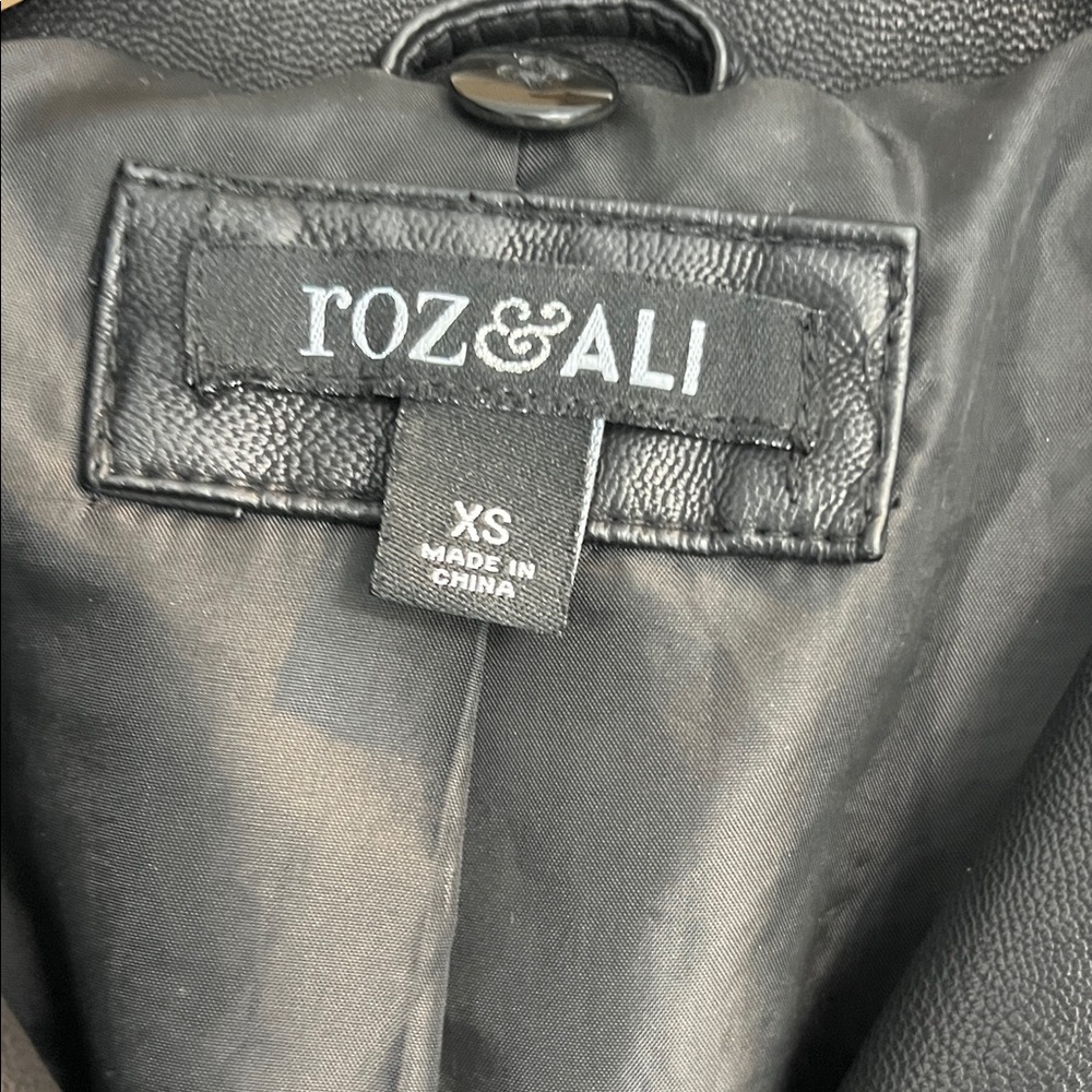 Roz & Ali Women's Black Faux Leather Jacket - Picture 2 of 6